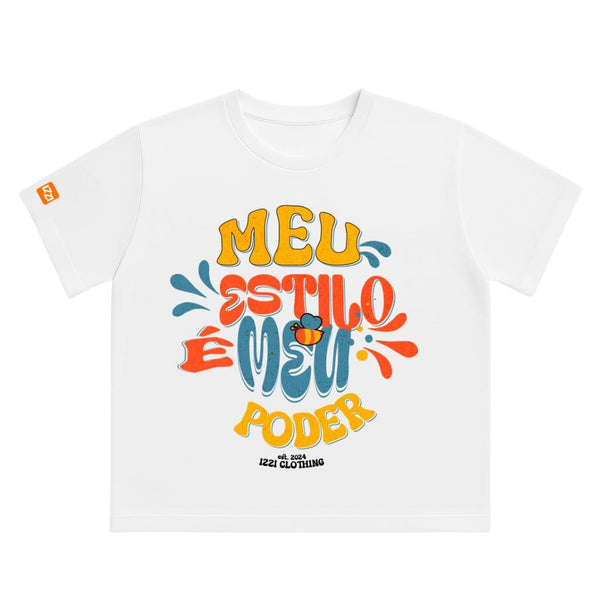 Camiseta Feminina Plus Size Premium Branca Be Awesome