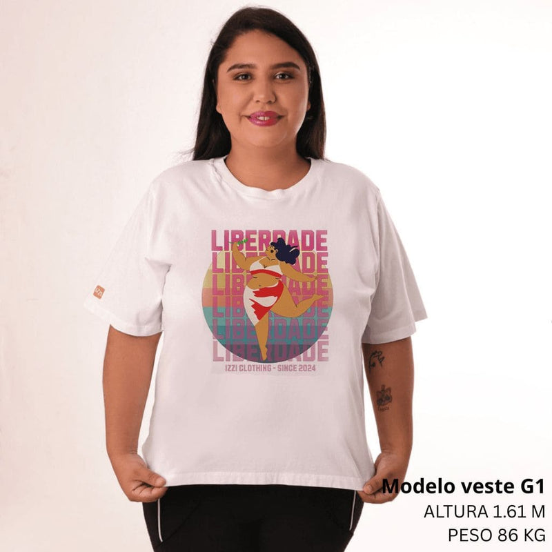 Camiseta Feminina Plus Size Premium Branca Big Girl Power