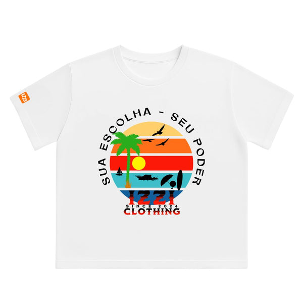 Camiseta Feminina Plus Size Premium Branca Verão Panamá