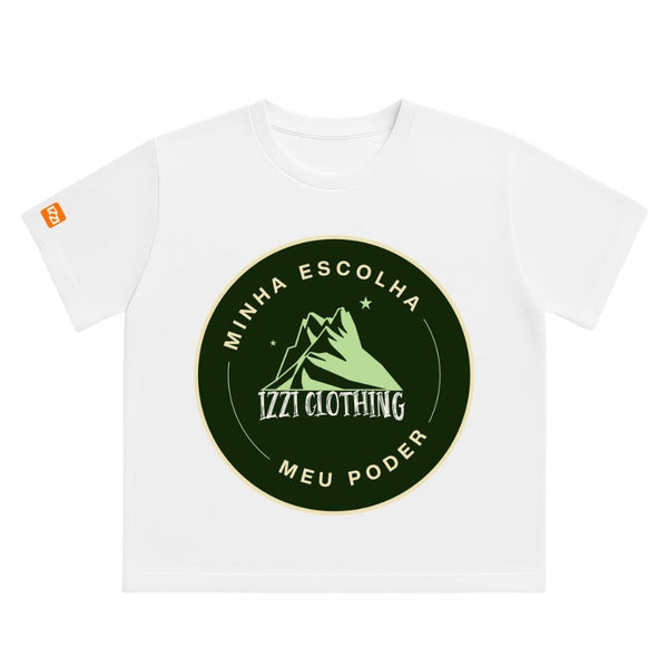 Camiseta Feminina Plus Size Premium Branca Vintage Mountain