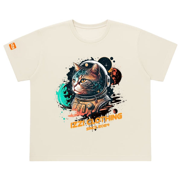 Camiseta Feminina Plus Size Premium Off White Astro Cat