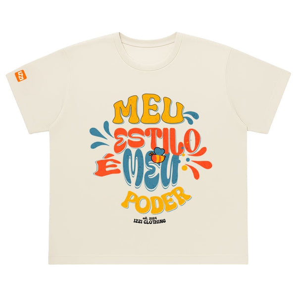 Camiseta Feminina Plus Size Premium Off White Be Awesome