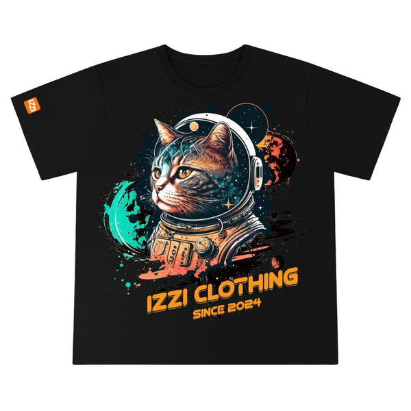 Camiseta Feminina Plus Size Premium Preta Astro Cat
